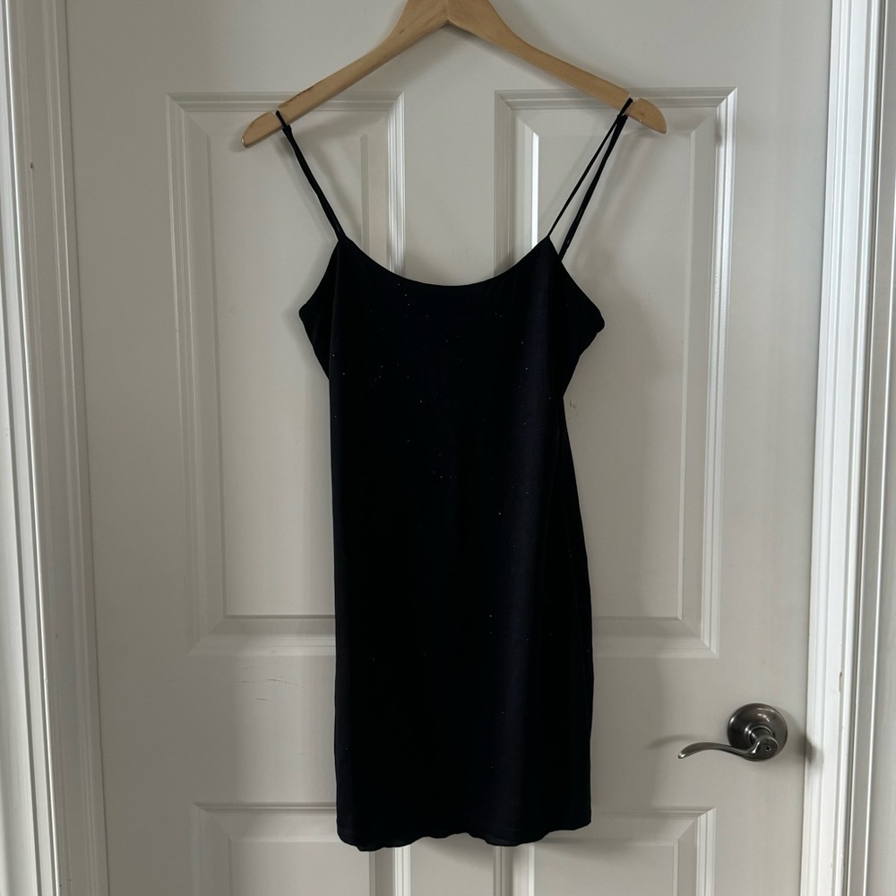 Lucy in the sky Los Angeles shimmering black mini dress